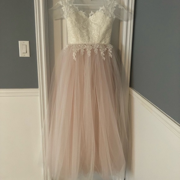 Blush and ivory Princess Prom / Wedding Gown - Small - Picture 3 of 7